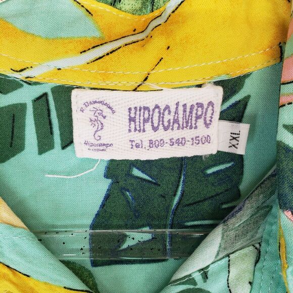 Hippocampo‎ Aloha Camp Shirt Mens Large Rayon Floral Hawaiian Made in Indonesia - Picture 3 of 6